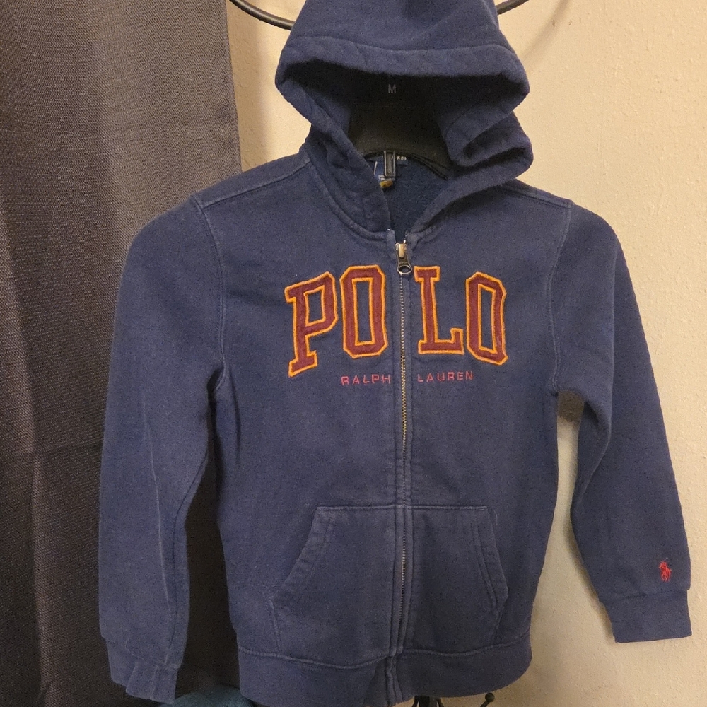 Polo by Ralph Lauren Kids Navy Hoodie with Orange Accents